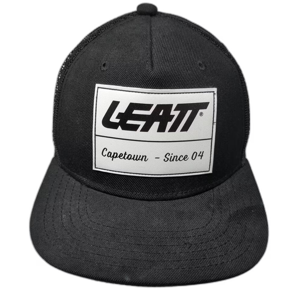 Leatt Trucker Hat Black One Size Snapback Mesh Patch Capetown Since 04 MTB Moto